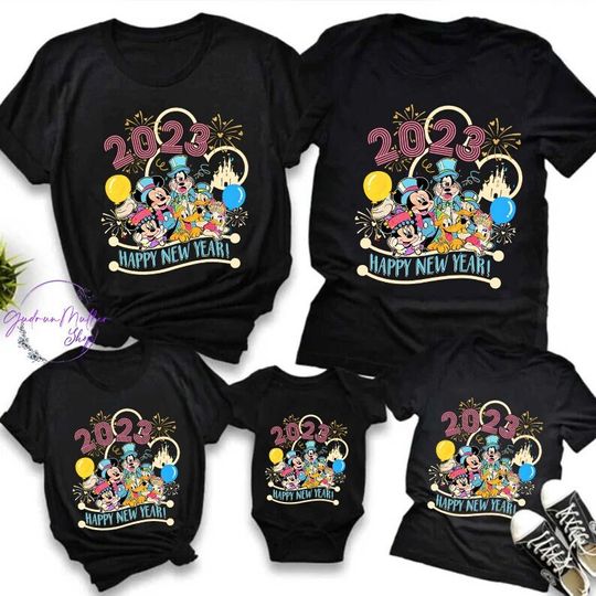 Disney Happy New Year 2023 Shirt, Mickey and Friends Shirt, New Year Crew Shirt