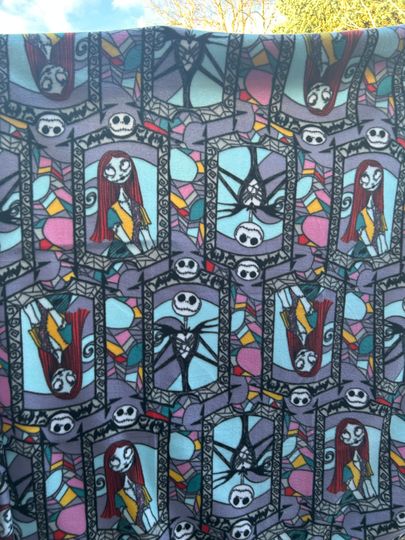 Nightmare Before Christmas Fleece Blanket Showcasing Sally and Jack