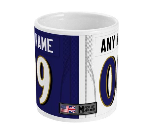 Baltimore Ravens 2021 Theme Link Up Home Road Jersey 11oz Mug