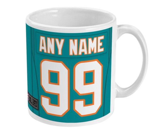 Miami Dolphins 2021 Theme Personalised Jersey 11oz Mug