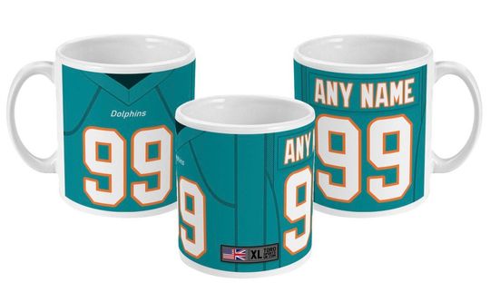 Miami Dolphins 2021 Theme Personalised Jersey 11oz Mug
