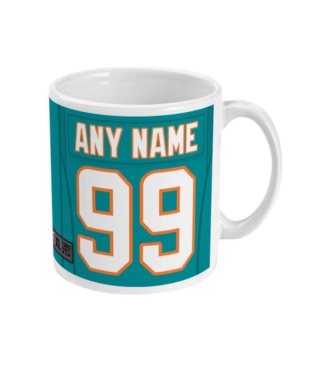 Miami Dolphins 2021 Theme Personalised Jersey 11oz Mug
