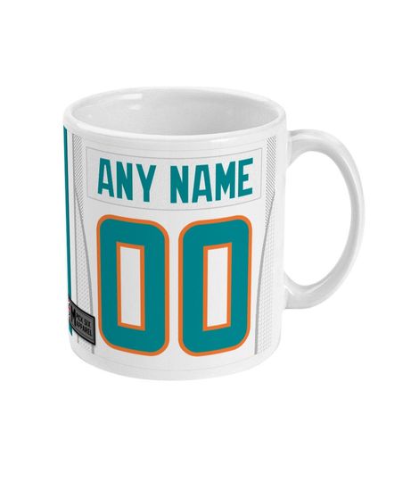 Miami Dolphins 2022 Theme Link Up Home Road Jersey 11oz Mug