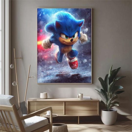 Sonic the Hedgehog Art Print: Vibrant Gaming Poster