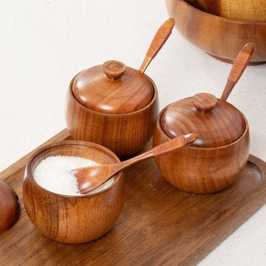Handmade Wooden Salt Cellar, Salt Box