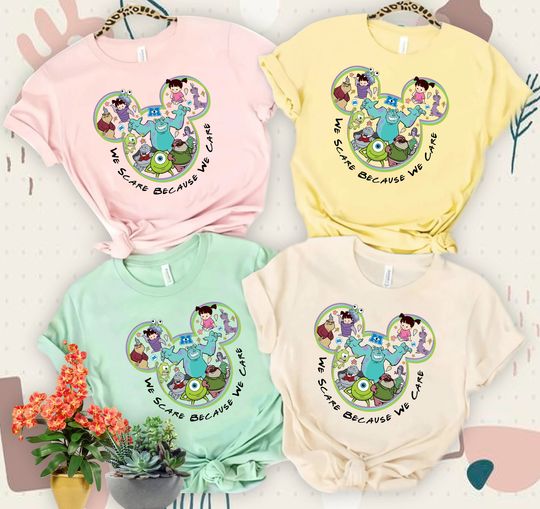 Monster Inc Shirt, We Scare Because We Care Shirt, Monsters University Shirt