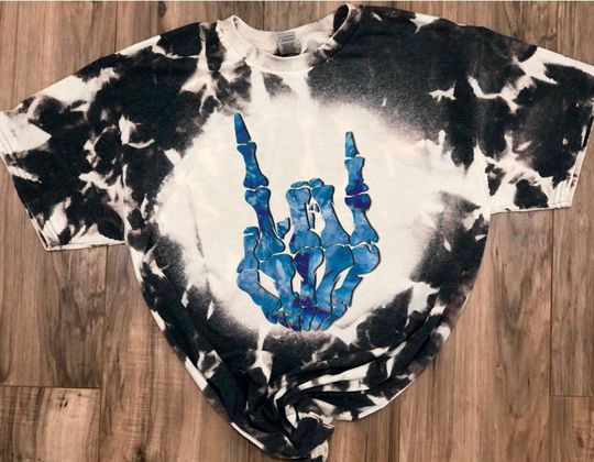 Rock Band T-shirt, Rock Skeleton Hand T-shirt  3D