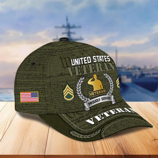 Personalized Military Veteran Caps  Patriotic Baseball Cap, Veteran Hat For Men