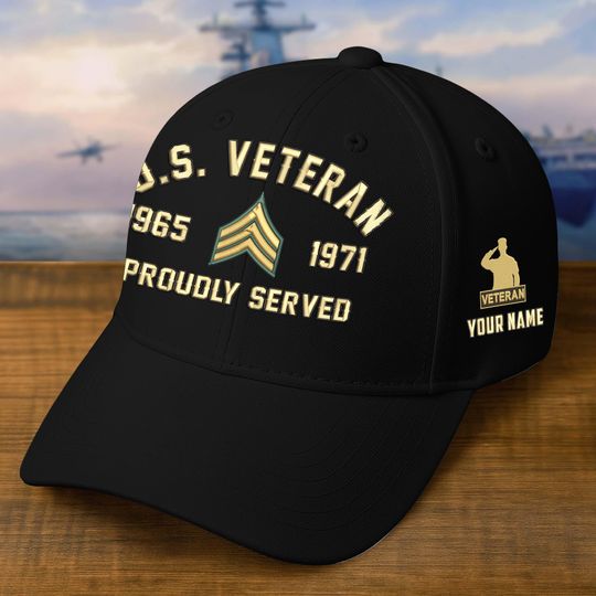 Embroidered Veterans Hats - Personalized Military Caps, Embroidered Patch Design