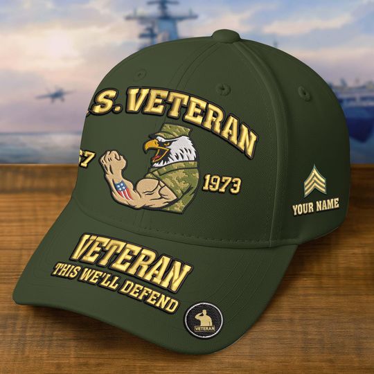 Embroidered Veteran Hat - Proudly Serve Military Hat, Embroidered Patch Design