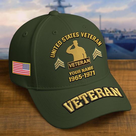Embroidered Veteran Hats - Custom Hats Military For Men, Embroidered Patch Design