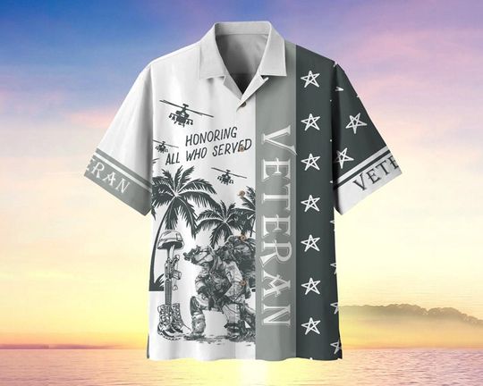 Honoring All Who Served Hawaiian shirt, Memorial Day US Flag Hawaii shirt, Memorial Day Gift, Fallen Heroes Shirt, Military Servant Tee