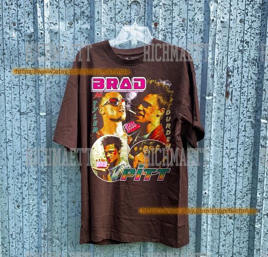 Brad Pitt Fight Club Vintage 90s Raptees , Hip hop RnB shirt