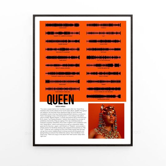 Nicki Minaj "Queen" poster soundwave print