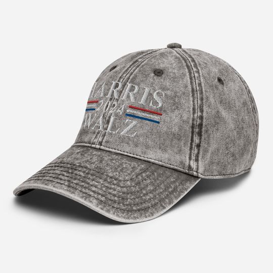 Kamala Harris Tim Walz Vintage Cotton Twill Cap, Tim Walz VP 2024 Twill Cap 4