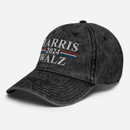 Kamala Harris Tim Walz Vintage Cotton Twill Cap, Tim Walz VP 2024 Twill Cap 4