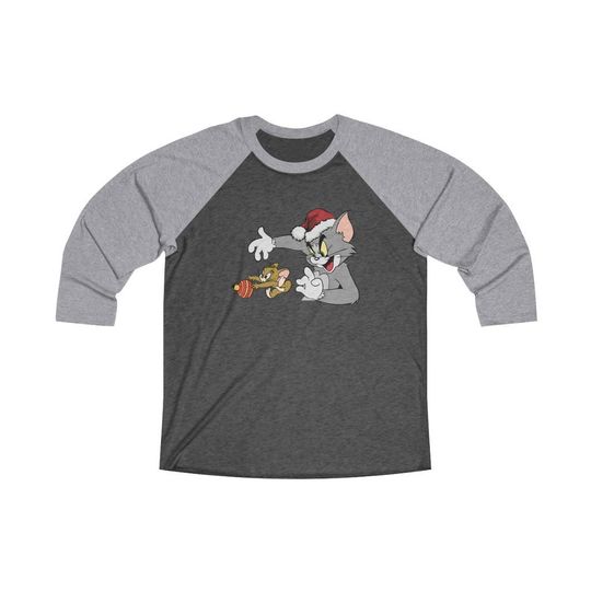 Tom and Jerry Christmas(Snap) Unisex 3\4 Sleeve Baseball Tee