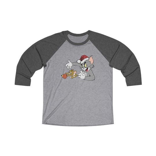 Tom and Jerry Christmas(Snap) Unisex 3\4 Sleeve Baseball Tee