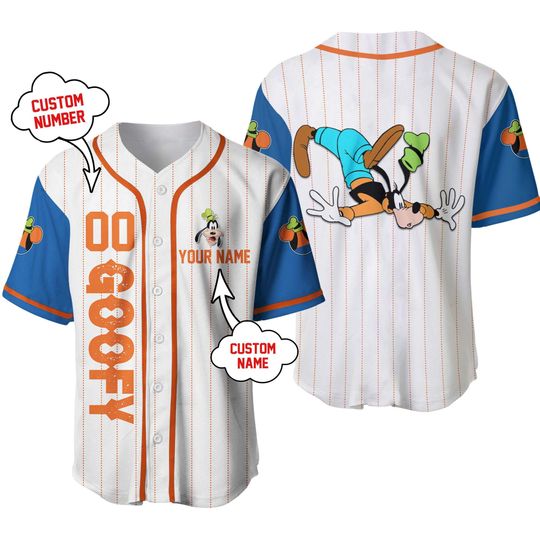 Goofy Personalized Baseball Jersey| Disney Unisex Cartoon