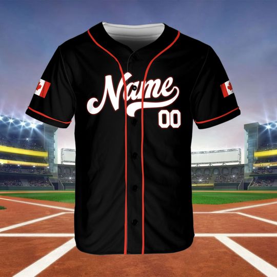 Canada Baseball Fan Game Day Outfit, Custom Canada Flag Shirt, Custom Name And Number Baseball Jersey, Baseball Jersey Men