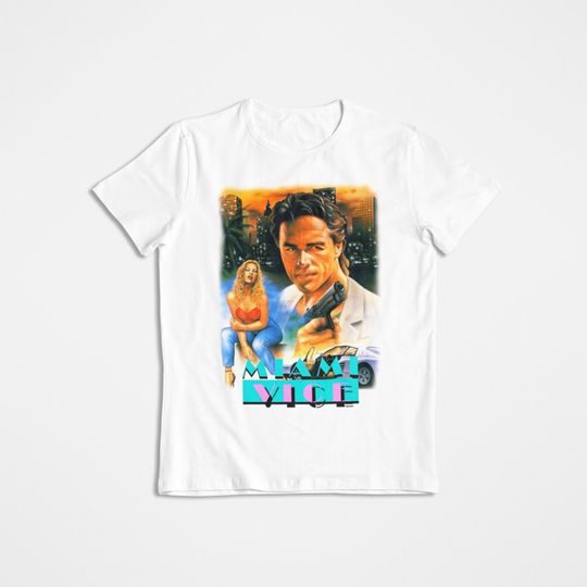 Vintage Graphic T-Shirt, Graphic Tee ~ Miami Vice, Retro
