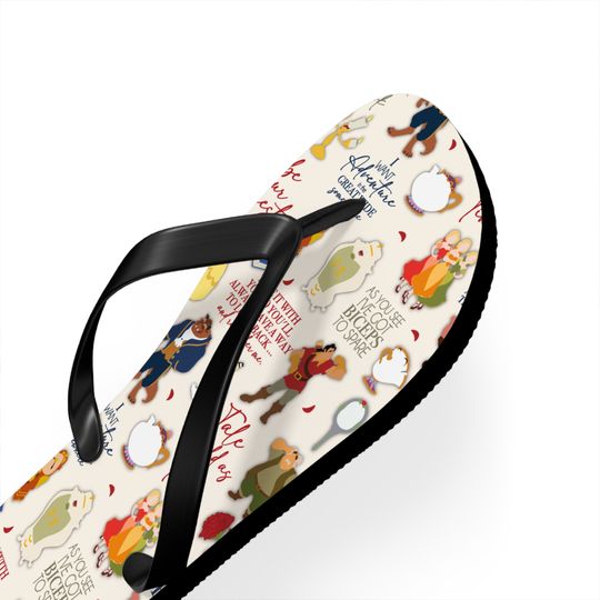 Disney Beauty and the Beast Inspired Summer Flip Flops Shoes