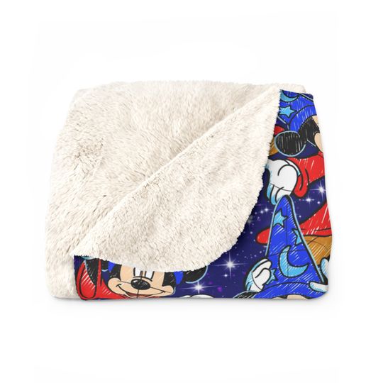 Disney Sorcerer Mickey Mouse Inspired Sherpa Fleece Blanket
