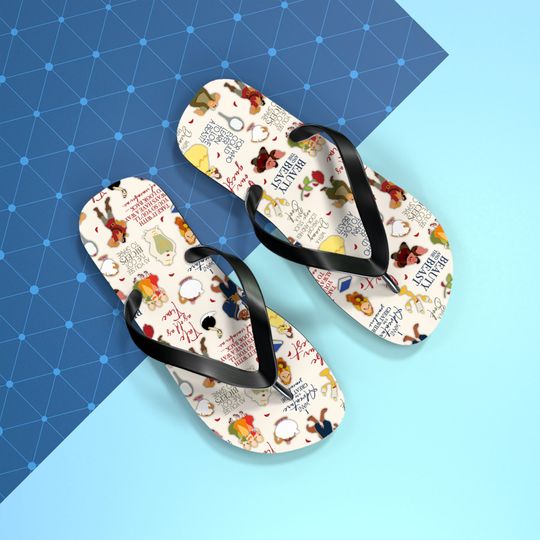Disney Beauty and the Beast Inspired Summer Flip Flops Shoes