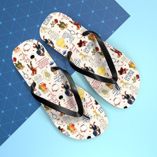 Disney Beauty and the Beast Inspired Summer Flip Flops Shoes