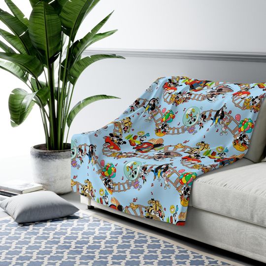 Disney Runaway Railway Inspired Sherpa Fleece Blanket Throw Hand Drawn Art Gift