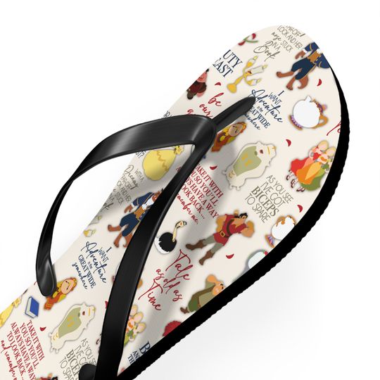 Disney Beauty and the Beast Inspired Summer Flip Flops Shoes