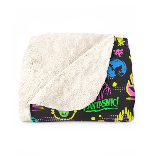 Fantasmic Show Disney Inspired Sherpa Fleece Blanket Throw Hand Drawn Gift