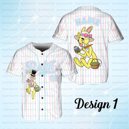 Personalized Rabbit Easter Jersey, Winnie The Pooh Rabbit Jersey, Rabbit Easter Bunny Character Shirt, Disney Happy Easter Day Jersey