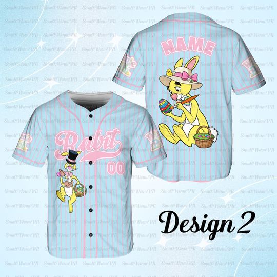 Personalized Rabbit Easter Jersey, Winnie The Pooh Rabbit Jersey, Rabbit Easter Bunny Character Shirt, Disney Happy Easter Day Jersey