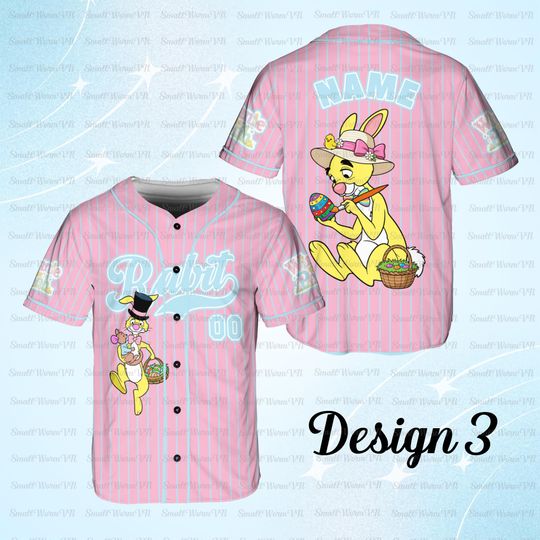 Personalized Rabbit Easter Jersey, Winnie The Pooh Rabbit Jersey, Rabbit Easter Bunny Character Shirt, Disney Happy Easter Day Jersey