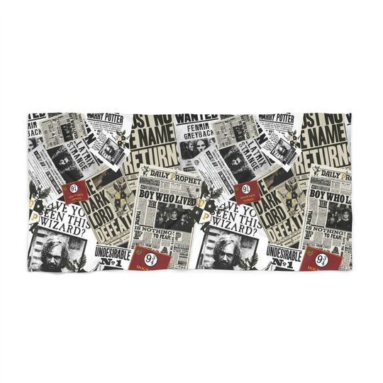 Harry Potter Beach Towel, Daily Prophet Pool & Bath Towel
