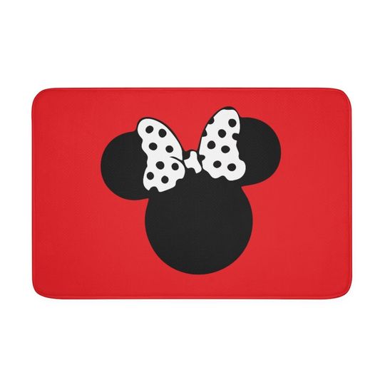 Red Memory Foam Bath Mat / Minnie / Disney Inspired Home Decor