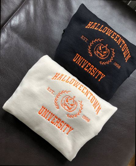 Halloweentown embroidered crewneck, Halloween sweatshirt