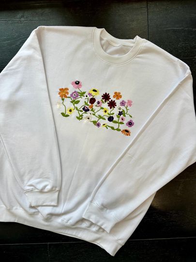 Eras tour surprise song Brown Coquette flowers sweatshirt flower crewneck sweatshirt sweater Off the shoulder crewneck sweater surprise song