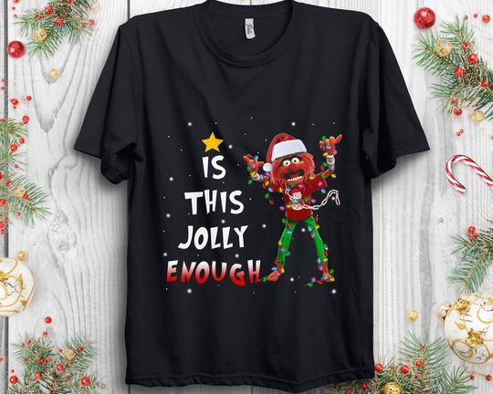 Is This Jolly Enough Animal Muppet Shirt, Disney The Muppets Animal Christmas Lights Shirt, Disneyland Trip Tee Unisex Adut T-shirt Kid Tee