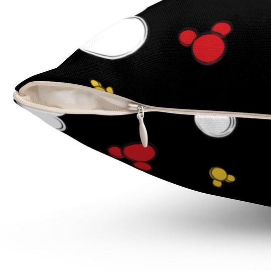 Black Background Mickey All Over Print Throw Pillow, Disney Pillow