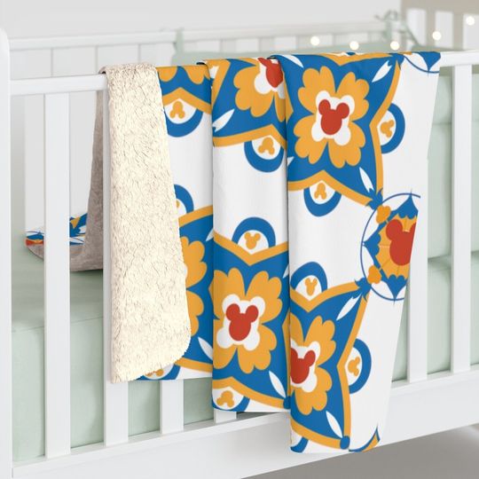 Disney Mosaic Pattern Blanket, Disney Sherpa Fleece Blanket