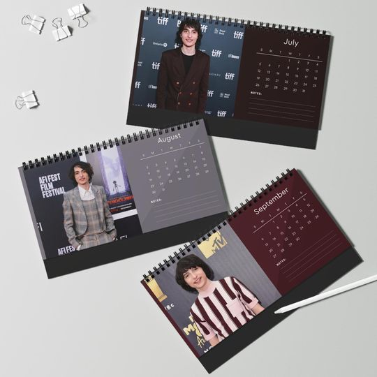 Finn Wolfhard 2026 Desk Calendar | Stranger Things Star | Celebrity Fan Gift | Cool Actor Desk Dcor | Collectible Photo Calendar