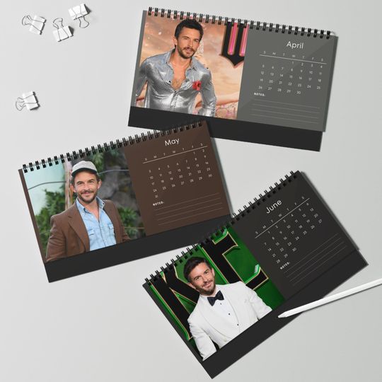 Jonathan Bailey 2026 Desk Calendar | Premium Spiral Bound Celebrity Photo Calendar | Collectible Fan Gift | Stylish Desk & Office Dcor