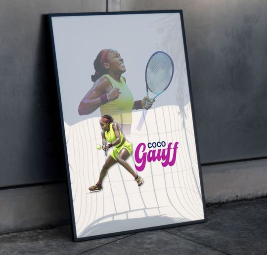 Coco Gauff Poster, Tennis Minimalist Poster