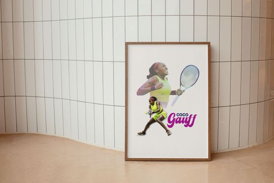 Coco Gauff Poster, Tennis Minimalist Poster