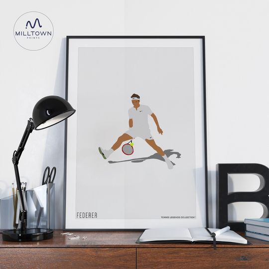 Roger Federer Minimalist Art Print Poster | Tennis Collection
