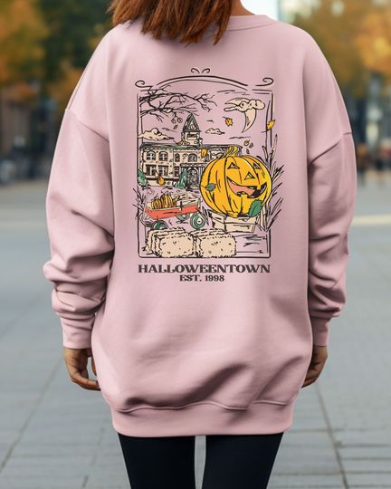 Vintage Halloweentown University Est 1998 Front and Back Sweatshirt