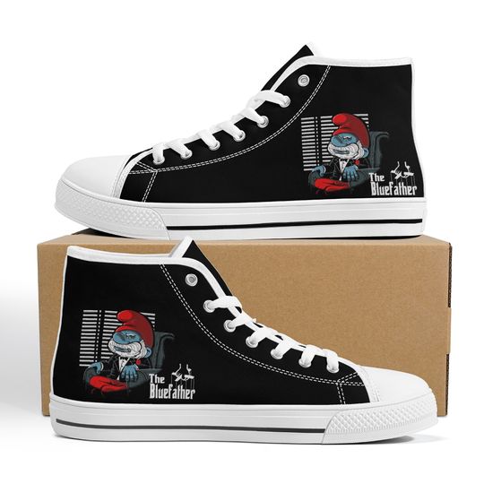 Papa Smurf High Top Shoes, Smurf Sneakers