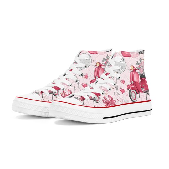 High Top Sneakers - Scooter - Summer - Pink - Sneakers for Women